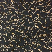 Glitteres elasztikus tüll - NERO/GOLD